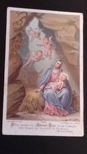 Santino, holy card, MADONNA CON BAMBINO E ANGELI, GROTTA. (pos.A11.157)