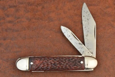 VINTAGE MADE IN USA BROWN DELRIN PREMIUM CIGAR JACK KNIFE COLONIAL (23677) - Image 1 of 4