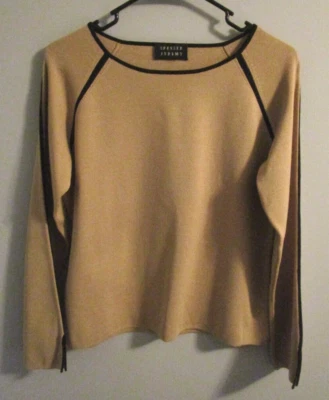 Spenser Jeremy Tan Tight Knit Round Neck Long Sleeve Pullover Sweater - Size L - Image 1 of 4
