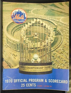 1970 New York Mets offizielles Programm und Scorekarte vs. Cubs B. Williams 2 x HRs - Bild 1 von 12