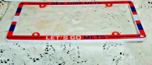 NEW YORK METS PLASTIC LICENSE PLATE  FRAME DEAL  6" X 12" NEW BLUE ORANGE - Picture 1 of 1