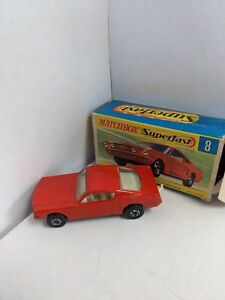 Vintage Matchbox Lesney Superfast Ford Mustang no 8. Red, VGC, Original box