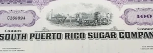 1967 Stock Certificate South Puerto Rico Sugar Company 100 Common Shares - Picture 1 of 3
