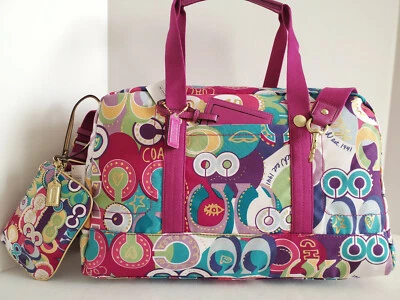 💐Coach XL Travel Satchel Pop C Applique Multicolor Crossbody Bag+Clutch NWT*HTF - Image 1 of 4