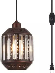 Hanging Lamps Swag Lights Plug in Pendant Light 16.4 FT Cord and Chain/Hanging P - Picture 1 of 9