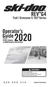 Ski-Doo Owners Manual Book 2020 REV G4: MX Z TNT 600R E-TEC