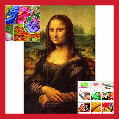 KIT LOISIRS CRÉATIFS POINT CROIX BRODERIE LA JOCONDE MOSAIQUE DIAMANT 3D TOILE - Photo 1/4