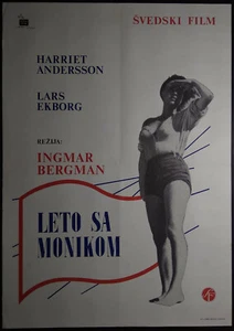 SOMMAREN MED MONIKA alias SOMMER MIT MONIKA Ingmar Bergman 1953 EXYU FILMPOSTER - Bild 1 von 1