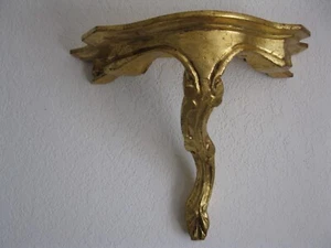 Vintage MID CENTURY Italian GOLD Florentine Wall Shelf Carved Wood Gilded Italy - Picture 1 of 9