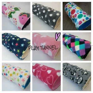 **16 DESIGNS** GEMÜTLICHE HAUSTIERE FLEECE TUNNEL SPIELRÖHRE MEERSCHWEINCHEN BETTIGEL 12"" x 6" - Bild 1 von 26