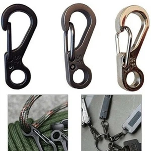 10Pcs Mini Stainless Steel Keychain Snap Clip Hook Carabiner D-ring Buckle Dural - Picture 1 of 8