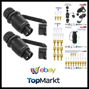 2 Stück 3 Polig Traktor Stecker 12V 24V, Stecker 3 Polig Für Traktor LKW KFZ ... - Bild 1 von 8