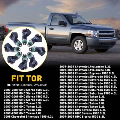Injetor de combustível 16x upgrade para 2007 2008 2009 Chevrolet Tahoe 4.8L 5.3L 6.0L 6.2L - Imagem 1 de 4