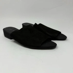 Zapatos para mujer Lucky Brand talla mula 8,5 M sin cordones punta abierta cuero gamuza negros - Imagen 1 de 12