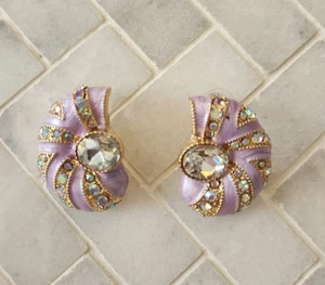 Heidi Daus Inspired Light Purple Seashell Earrings - Picture 1 of 3