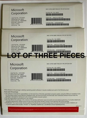 Lot of 3 Microsoft Windows 10 Pro DVD - Genuine Installation Discs - Image 1 of 3