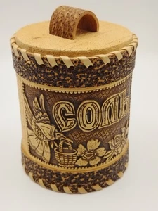 Russian Birch Bark Salt Box “Соль” 4" Handcrafted Folk Art Container Canister - Picture 1 of 8