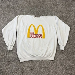 Vintage 80’s Rare McKids McDonald’s White Crewneck Adult Size XL HTF - Picture 1 of 8