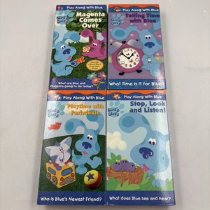 Lot of 4 Vintage Blue’s Clues Play Along With Blue VHS Movies 1999 2000 Nick Jr. - Picture 1 of 24