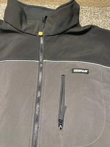Caterpillar Jacket Mens 3XL Black Zip Work Windproof Soft Shell Fleece Lined - Picture 1 of 12