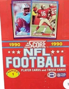 1990 Score Football Wax Box (Series 1) 36 sealed packs 540 cards 35+ Years Old - Picture 1 of 2