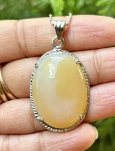 White Gold Filled Agate, Akik Fashion Pendant Locket FREE ASSORTED CHAIN #5 - Picture 1 of 7