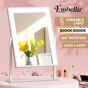 Embellir Makeup Mirror 30x40cm Hollywood Vanity with LED Light Rotation White - Picture 1 of 9