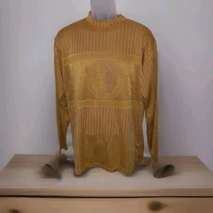 Maxini Long Sleeve Pullover Shirt With Graphic Woven Accents Men's Size L - Picture 1 of 7