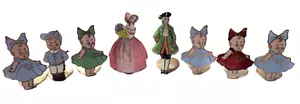 ENAMEL Place CARD HOLDERS Antique EIGHT Pieces Czechoslovakia - Picture 1 of 10