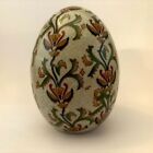 Vintage Large 4" Chinese Easter Egg Hand-Painted Floral Stamped Signed