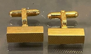 Paar Vintage Christian Dior Manschettenknöpfe goldfarben eckig - Bild 1 von 5