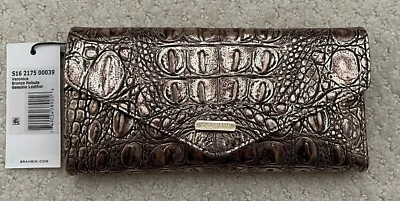Brahmin VERONICA Trifold Envelope Leather Wallet BRONZE NEBULA Vintage Gold NWT - Image 1 of 4