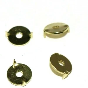 US collar or hat insignia no spin brass washer w teeth 10mm = 3/8" lot of 4 E262 - Picture 1 of 4