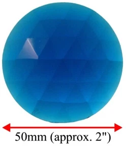 Joya facetada redonda alemana de 50 mm 2" para vidrieras - AZUL AGUA - Imagen 1 de 1