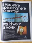 ROLEX Watch print Ad. " IF YOU WERE ". United  Nations, Vintage print ad. 1969.