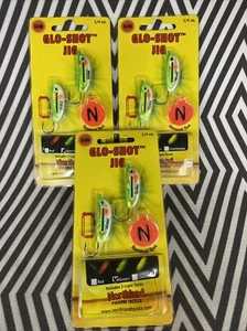 (3) Northland Tackle 1/4 Glo-Shot Jigs Super Glow Perch Ice Fishing - Walleye! - Picture 1 of 2