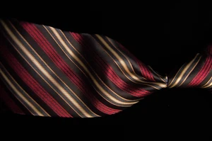 Alexander Julian Colours - Men's Red, Black & Gold Stripe Neck Tie 3.6"W x 59"L - Picture 1 of 8