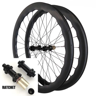700c Carbon Straße Kies Bike Welle Radsatz Tubeless Drahtreifen Scheibe/V-Bremse - Bild 1 von 4