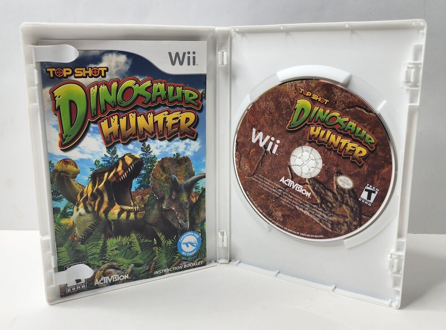 Top Shot Dinosaur Hunter (Nintendo Wii, 2010) - Manual Included 