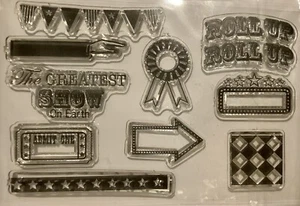At the Circus 10 Piece Transparent Stamp Set Scrapbook Cardmaking NEW - Bild 1 von 4