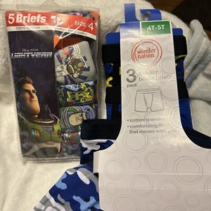 Disney Pixar Lightyear Boys 5 Briefs size 4New underwear 100% cotton new + Boxer - Picture 1 of 6