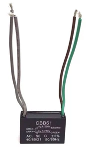 5uf+6uf 5uF/6uF 250 VAC 4 CABLES VENTILADOR DE TECHO CBB61 47x22x34mm - Imagen 1 de 2