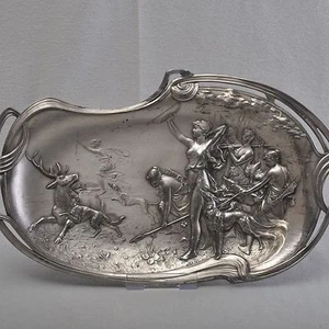 WMF Art Nouveau Bowl/Tray, Hunting Society Der Diana, 16 1/8in, - Picture 1 of 9