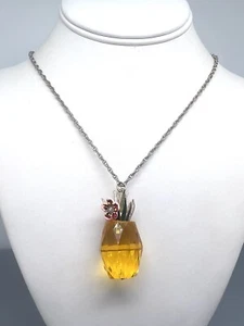 Betsy Johnson Pineapple Flower Cable Chain Necklace - Picture 1 of 7