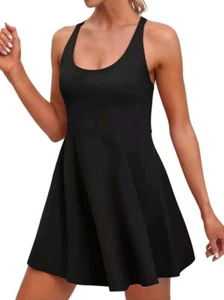Womens Tennis Dress Built in Shorts & Bra Adjustable Straps Exercise Golf Small - Picture 1 of 13