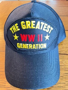 World War II Two 2 THE GREATEST GENERATION Ball Cap Hat Snapback CLEAN & NICE - Picture 1 of 2
