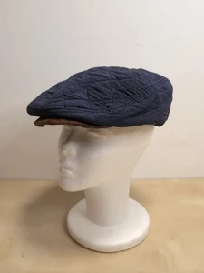 Vintage Lake Isles dunkelblau gesteppte Kappe abgenutztes Leder Fischer mit Ohrenklappen - Bild 1 von 5