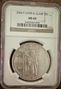 2004 P Lewis and Clark $1 Silver Commemorative NGC MS69 3402036-099 - Picture 1 of 2