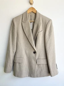 BRUNELLO CUCINELLI Beige Linen Cotton Single Button Blazer 42/6 - Picture 1 of 5
