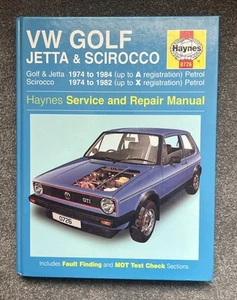VW Golf, Jetta & Scirocco Mk 1 Petrol 74 - 84 Haynes service Repair Manual - Picture 1 of 4